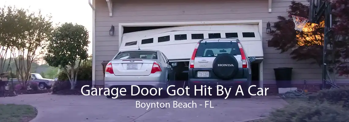 Garage Door Got Hit By A Car Boynton Beach - FL